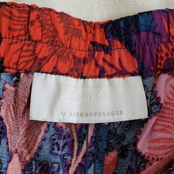 ANTHROPOLOGIE ett:twa Shorts Red Floral Wynnewood Elastic Waist size Small - Picture 6 of 12